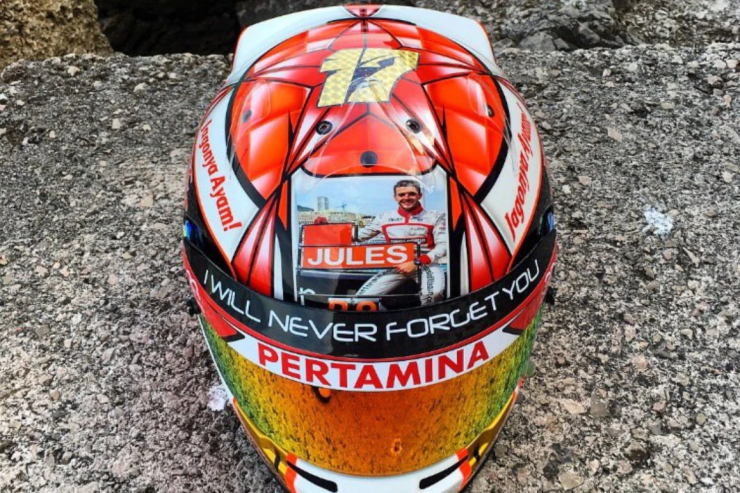 Norman Nato pays tribute to Jules Bianchi in Monaco
