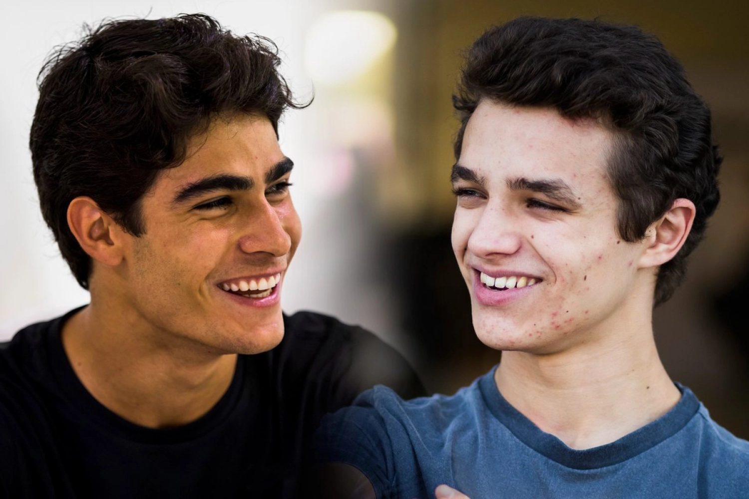 Sérgio Sette Câmara and Lando Norris at Carlin in 2018