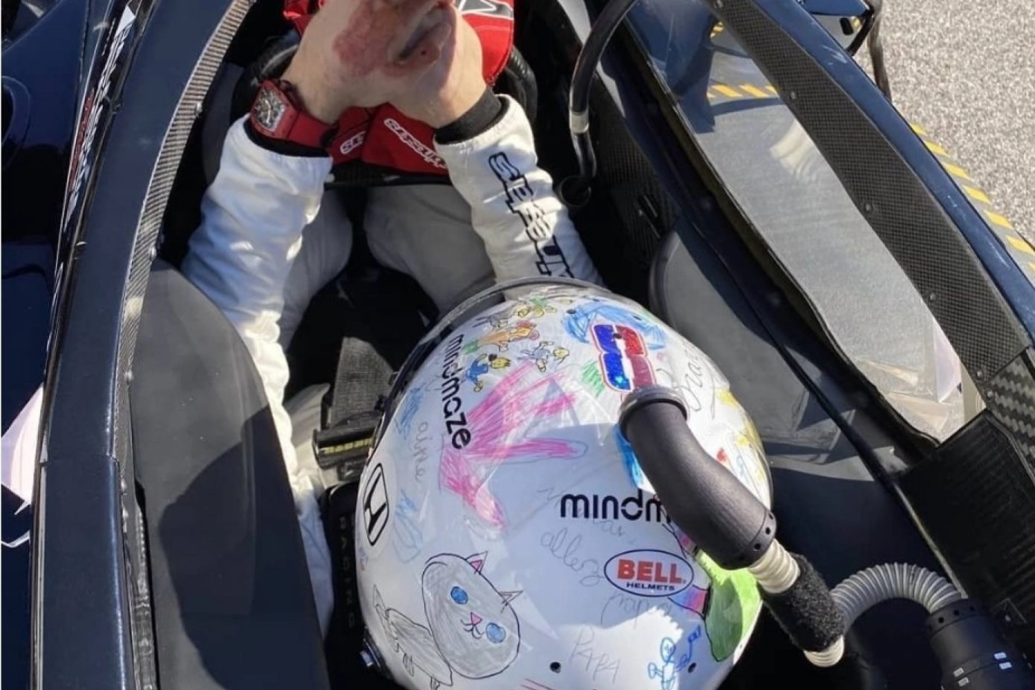 Romain Grosjean’s first IndyCar test and first run-off
