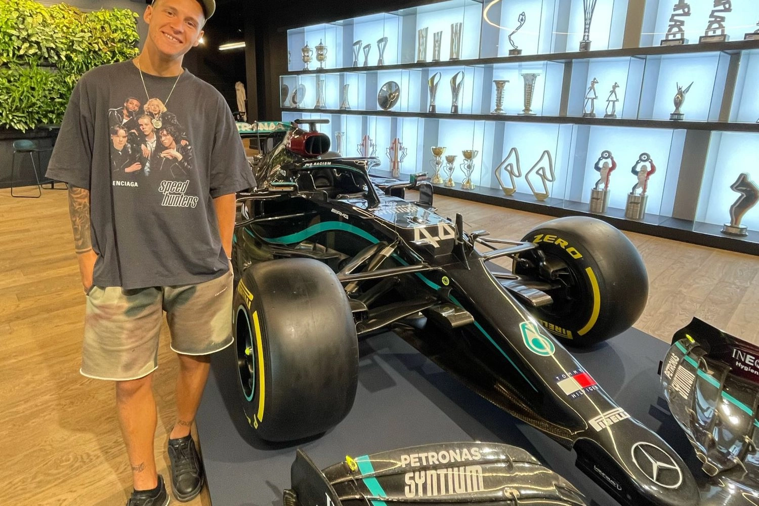 Fabio Quartararo visiting Mercedes