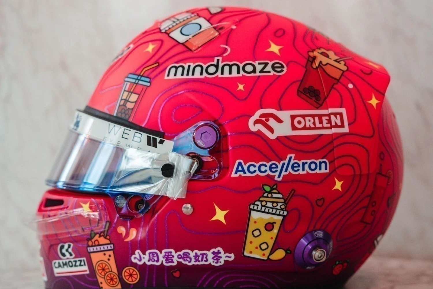 Zhou’s original helmet for Singapore