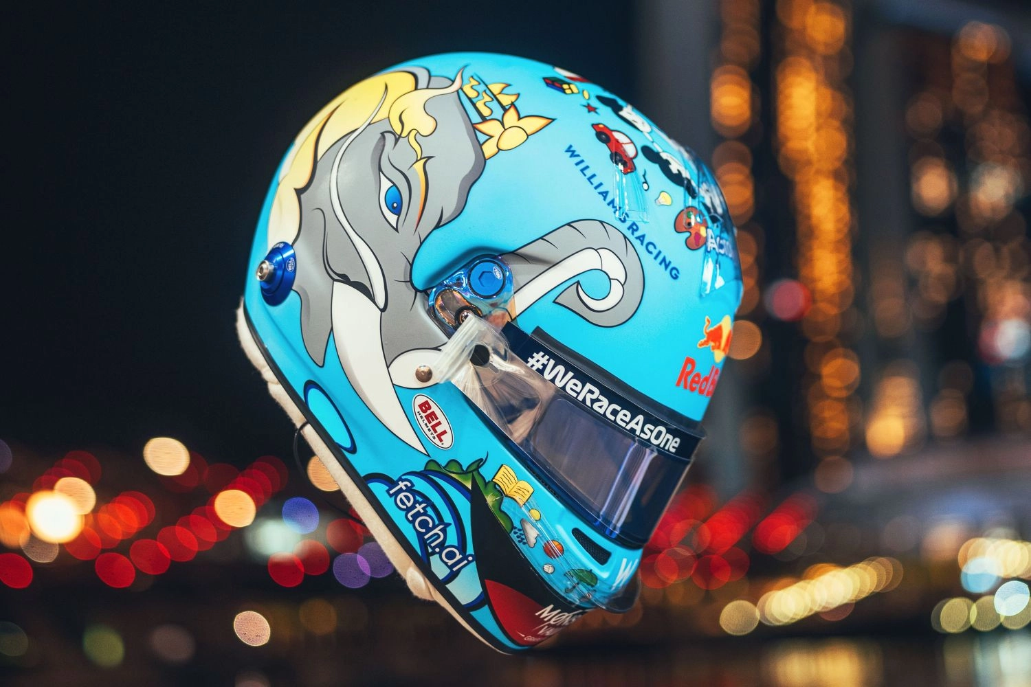 Alex Albon is selling his special Singapore helmet at auction!