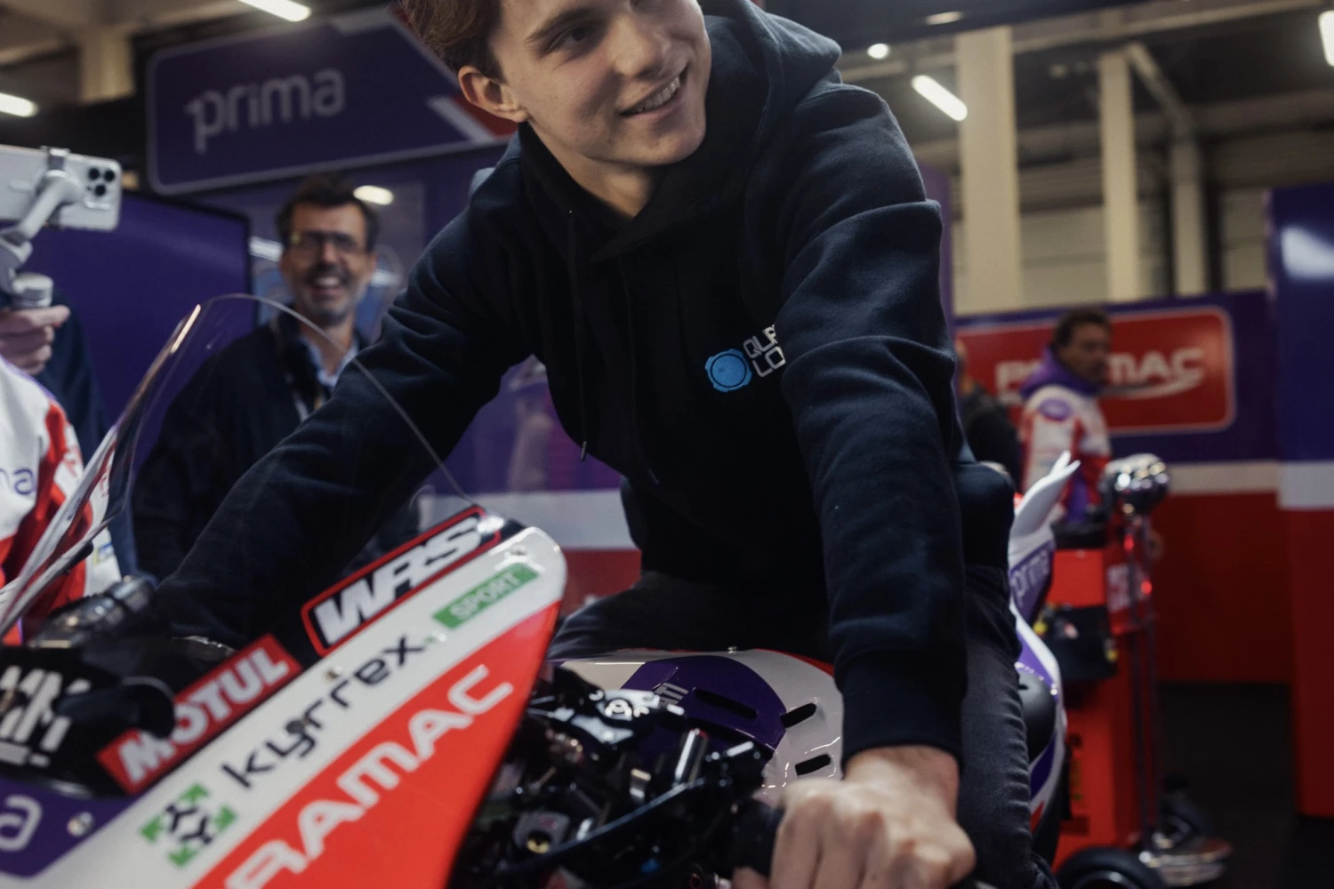 Oscar Piastri and Lando Norris visit the MotoGP
