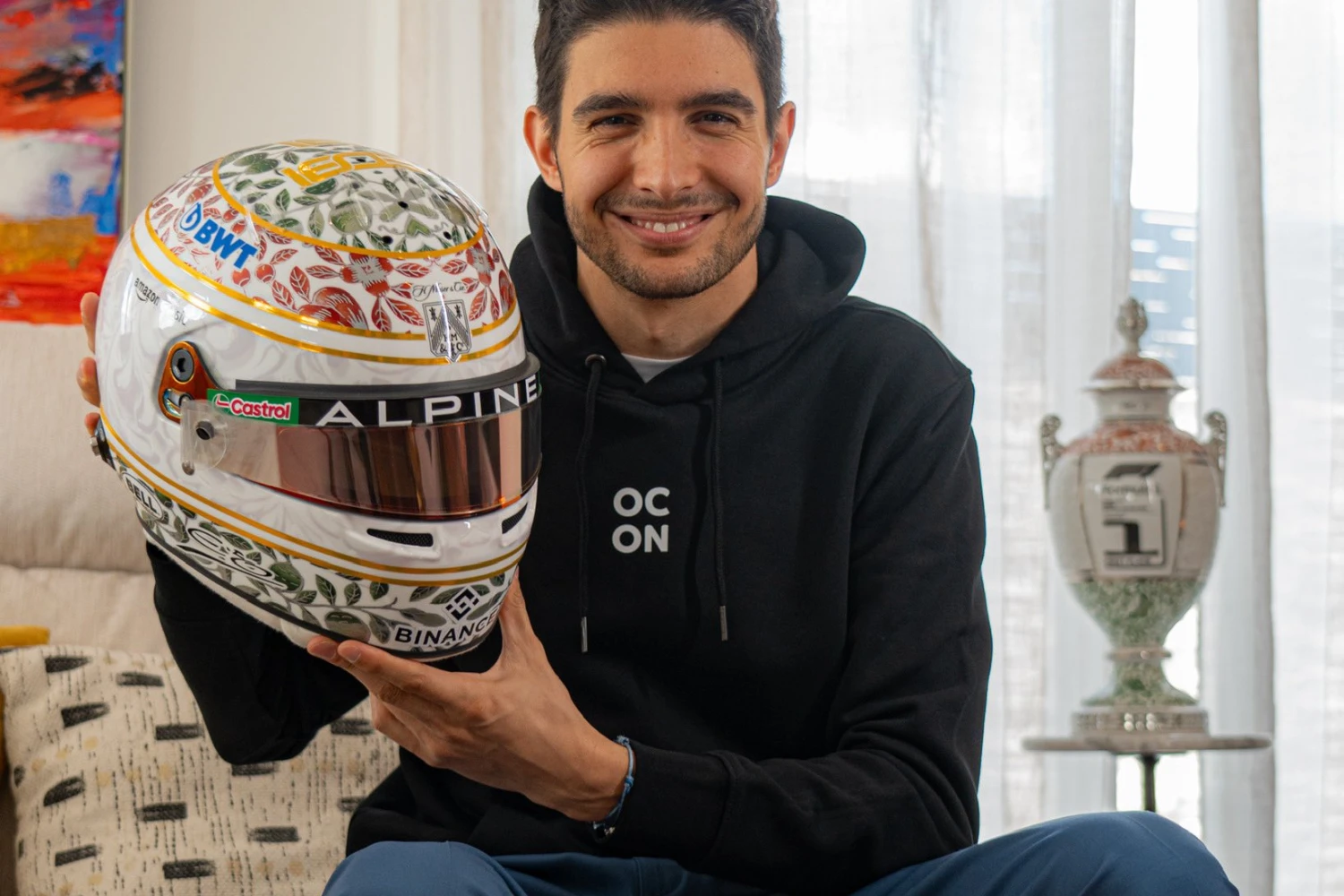 Esteban Ocon will wear a helmet as a reminder of his Hungarian victory