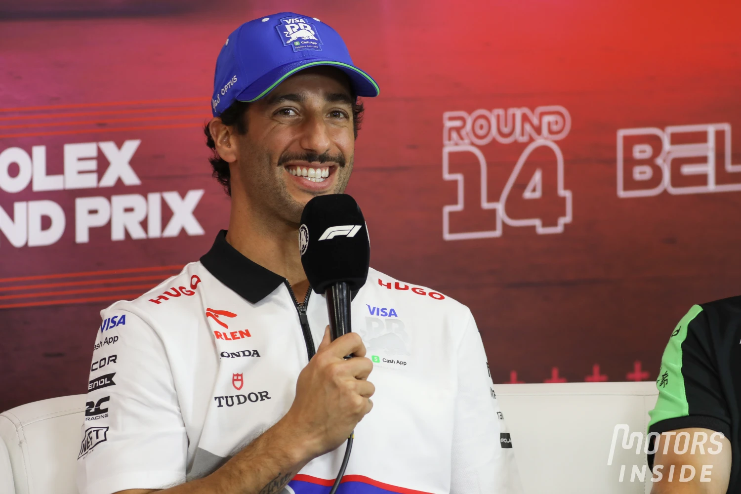 Daniel Ricciardo flashed in the pit lane at Spa