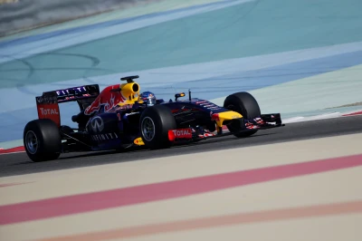 Sebastian Vettel (Red Bull) on track at the Bahrain International Circuit