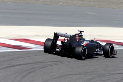 A Sauber car on track