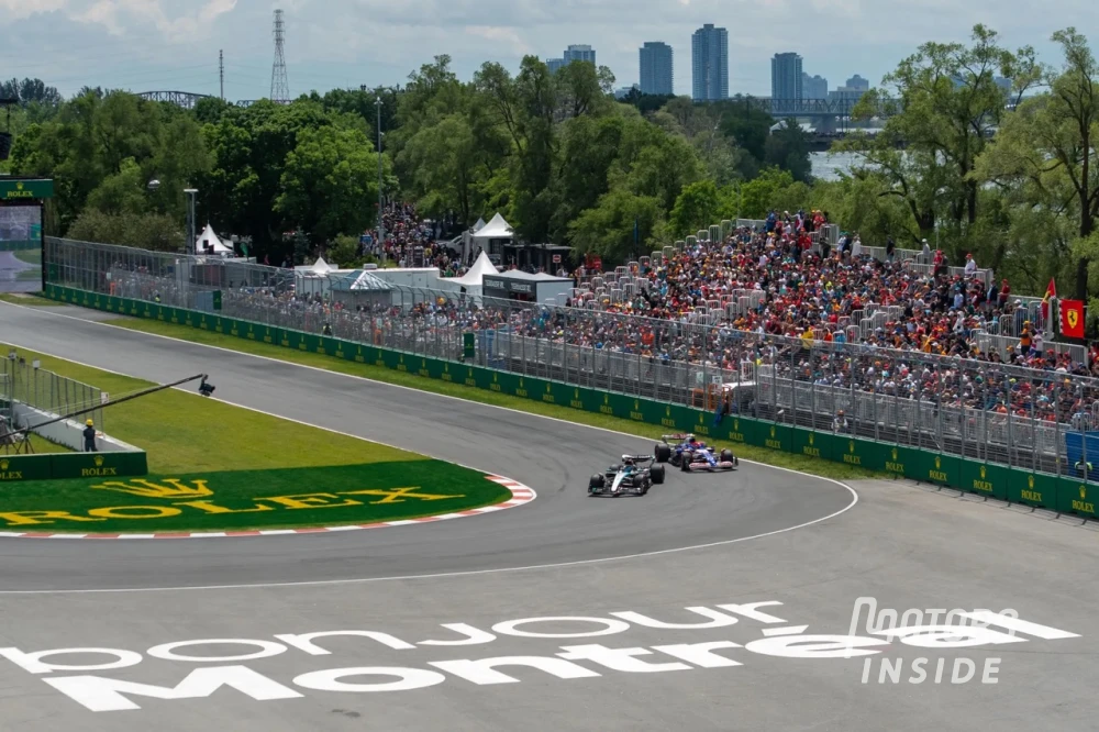 Scène de course au GP du Canada 2024.