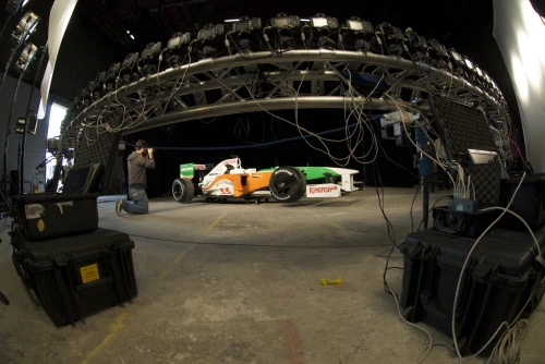 La Force India VJM02 en Shoot photo studio