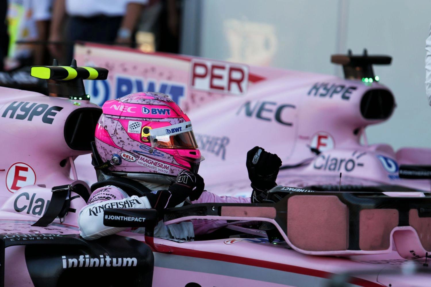 Force India : Ocon termine devant Pérez à Silverstone