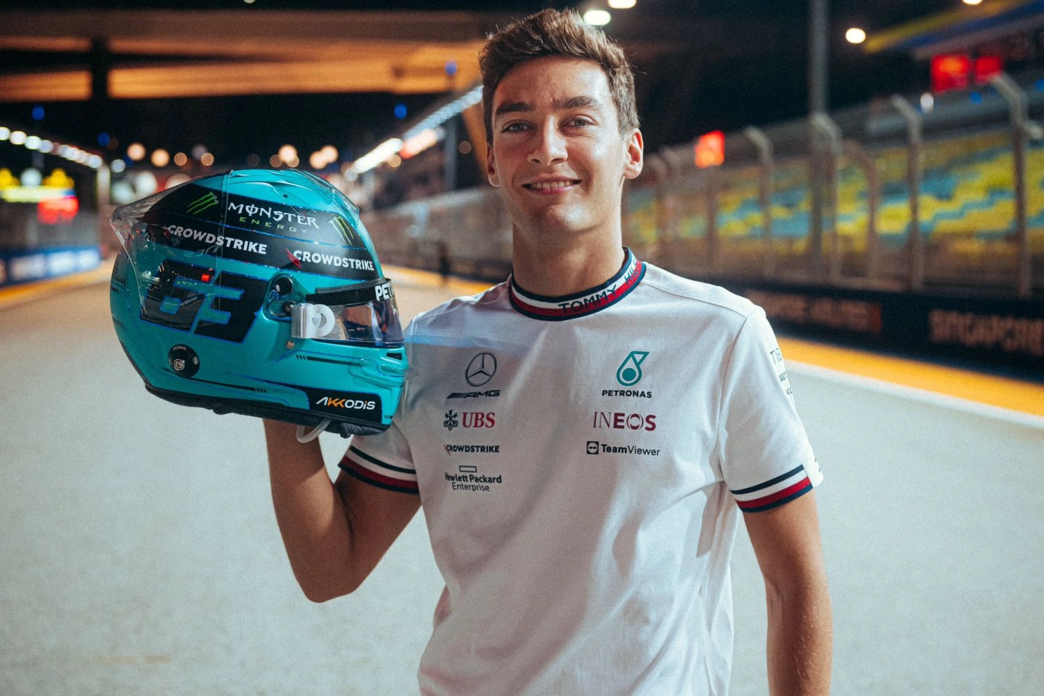 Russell aura aussi son casque spécial ce weekend à Singapour